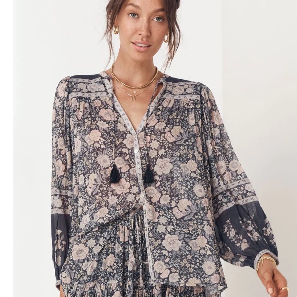 Spell Juniper Blouse Charcoal